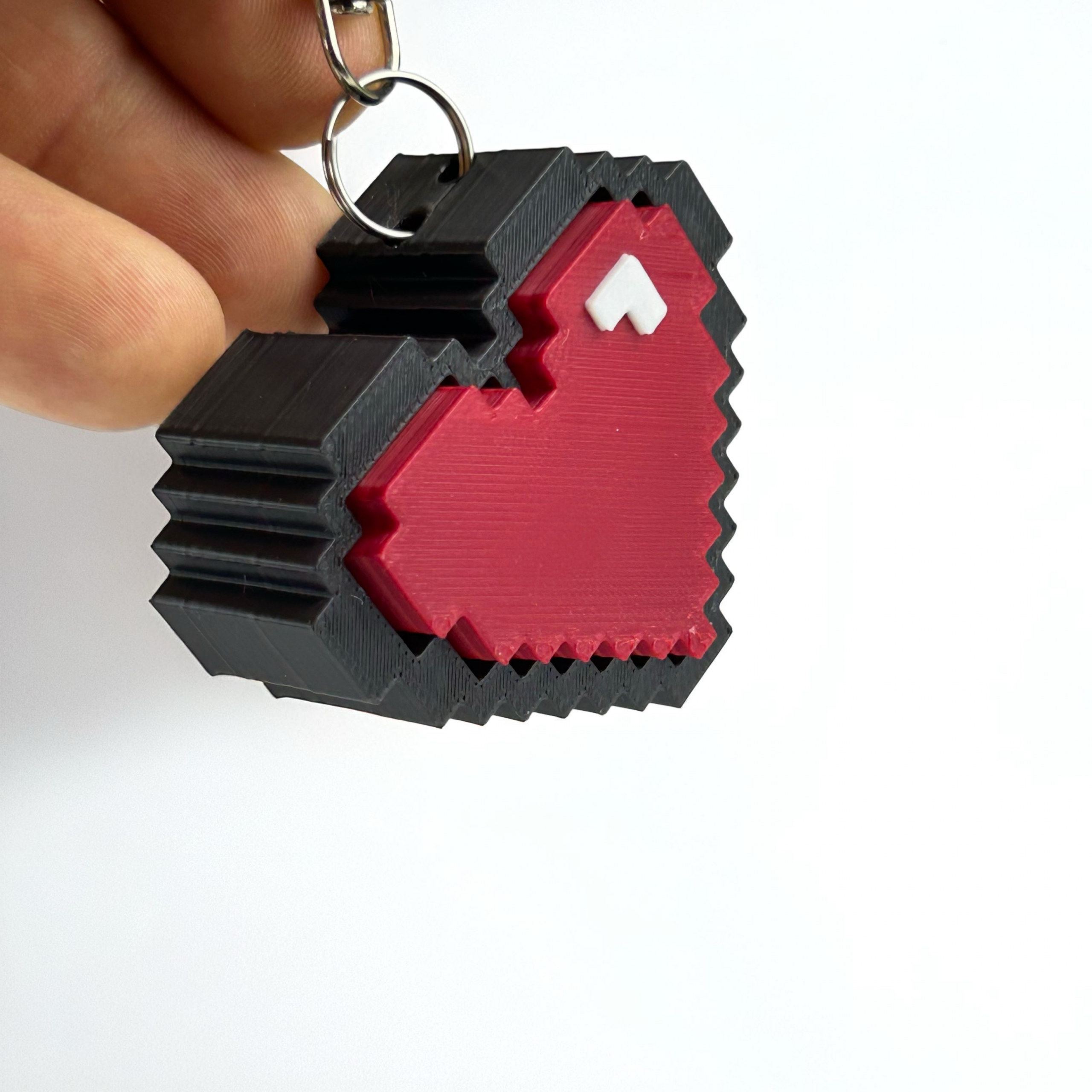 Pixel Heart Clicker Keychain – Retro Stress Relief Fidget Toy for Gamers & Geeks - Image 3