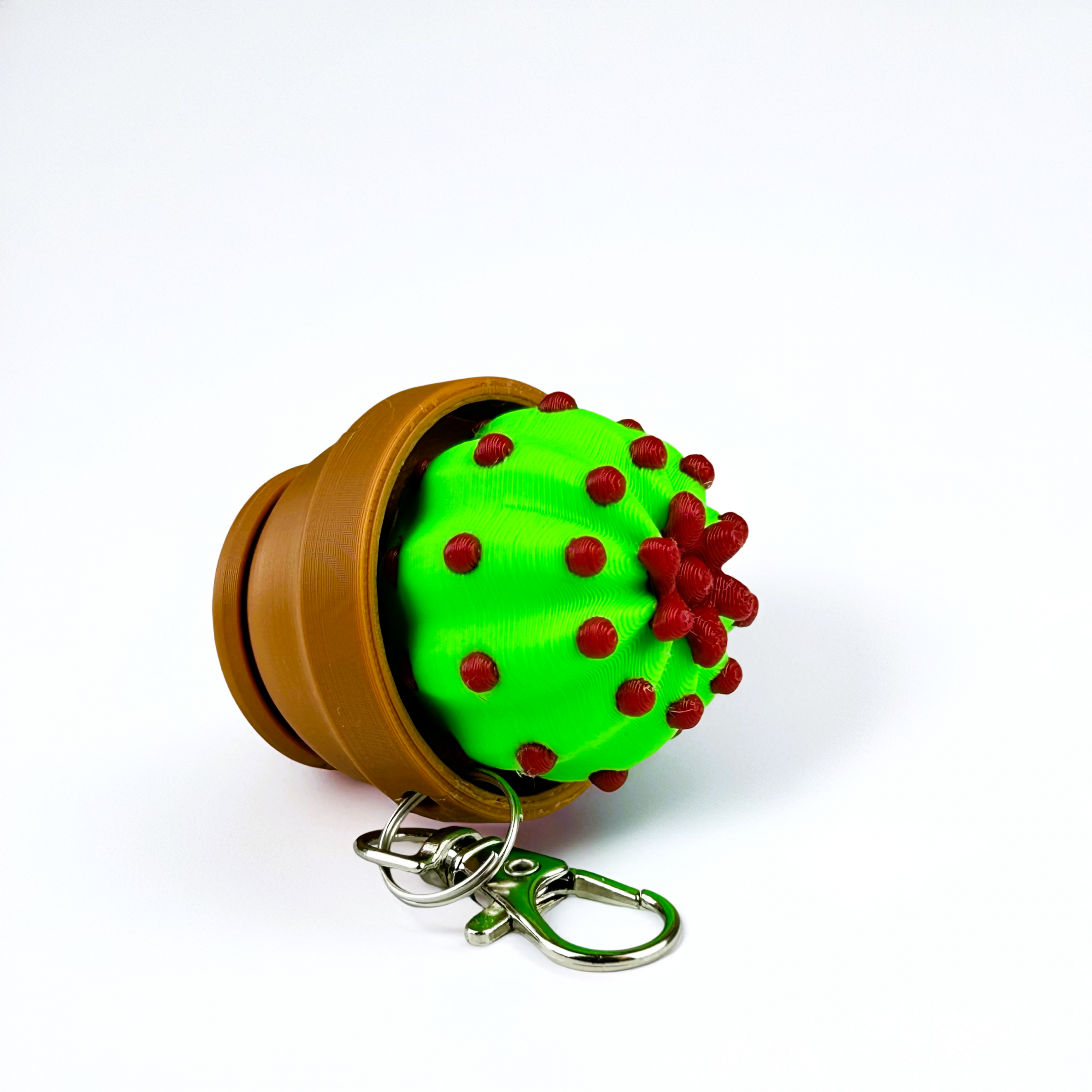 Mini Cactus Stress Relief Clicker Keychain – Cute Pocket Fidget Toy - Image 3