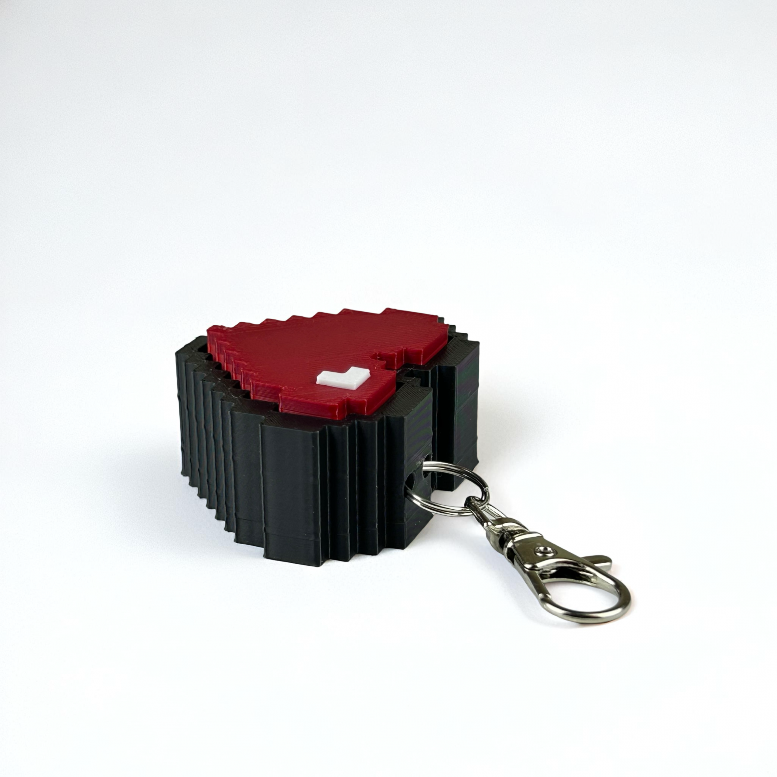 Pixel Heart Clicker Keychain – Retro Stress Relief Fidget Toy for Gamers & Geeks - Image 7